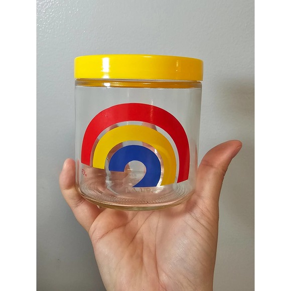 Vintage Brockway Glass Rainbow Lidded Glass Jar - Picture 2 of 8